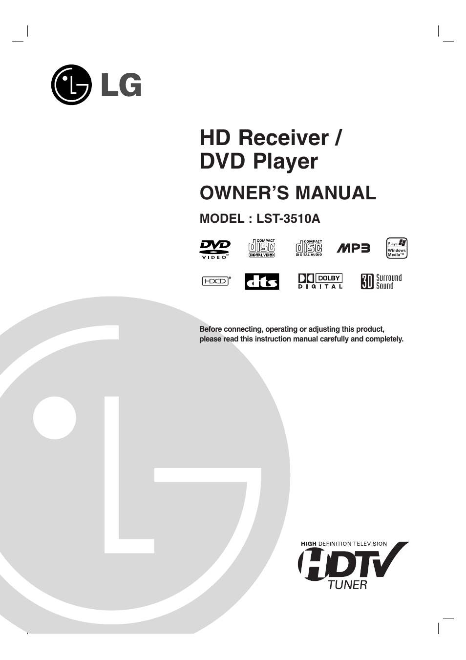 LG LST-3510A User Manual | 64 pages