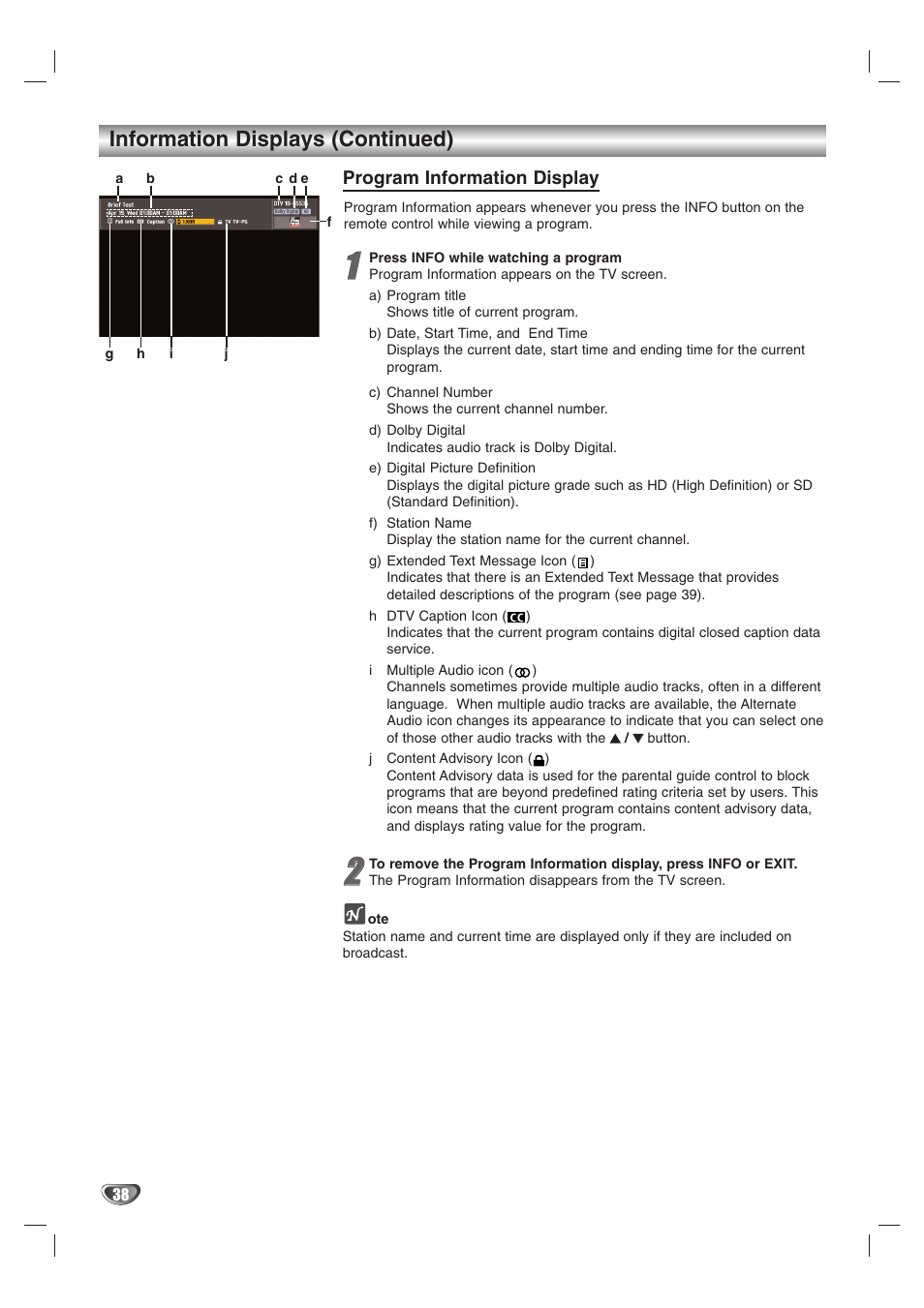 Information displays (continued) | LG LST-3510A User Manual | Page 38 / 64