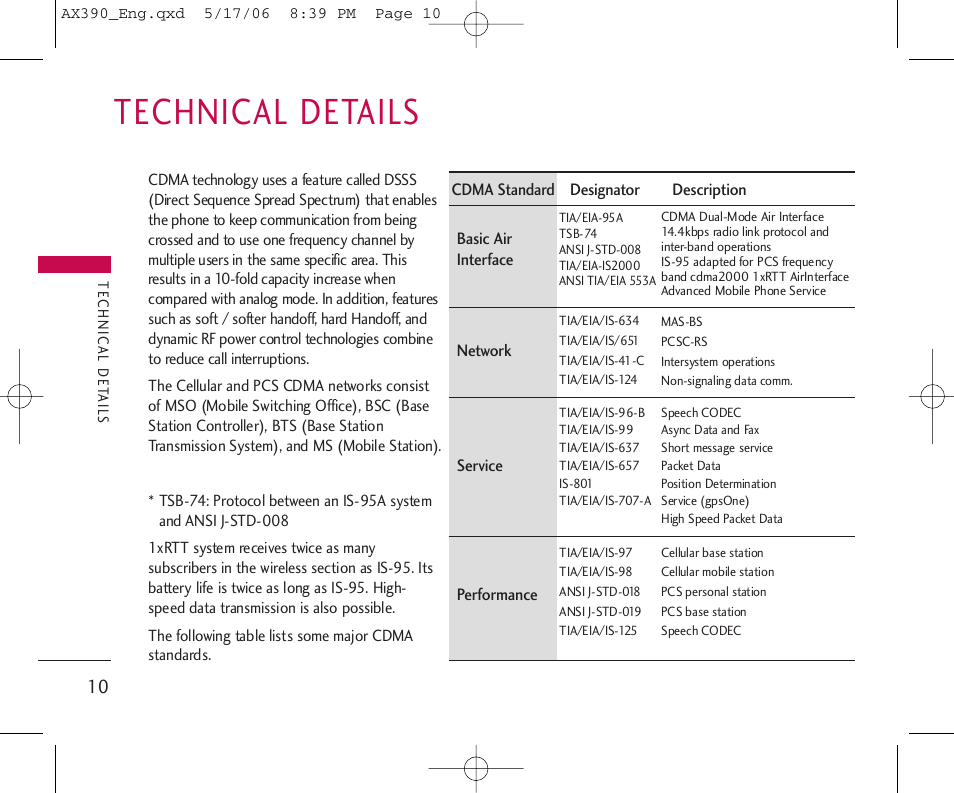 Technical details | LG AX390 User Manual | Page 12 / 114