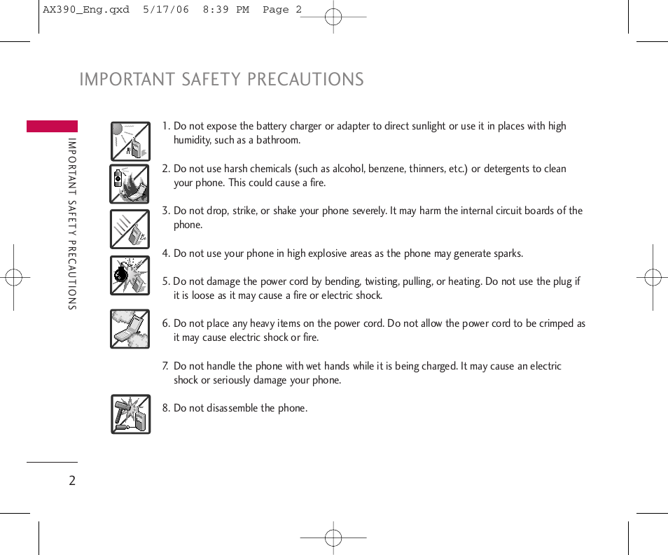 Important safety precautions | LG AX390 User Manual | Page 4 / 114