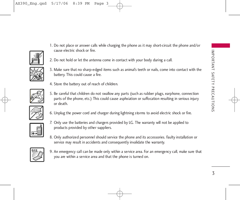 LG AX390 User Manual | Page 5 / 114