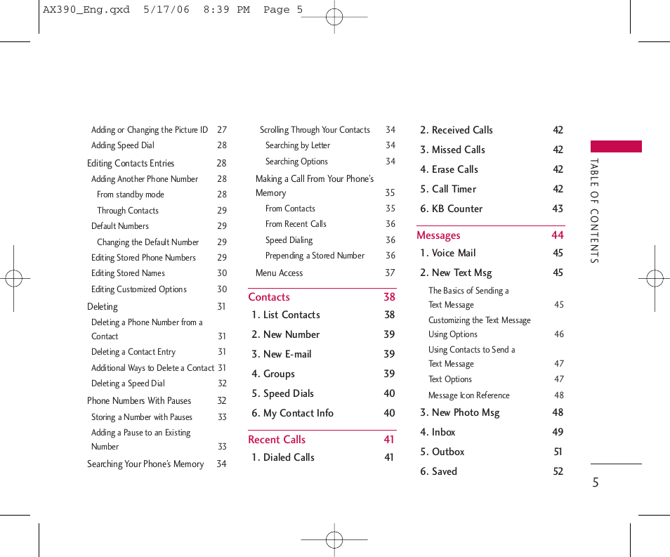 LG AX390 User Manual | Page 7 / 114