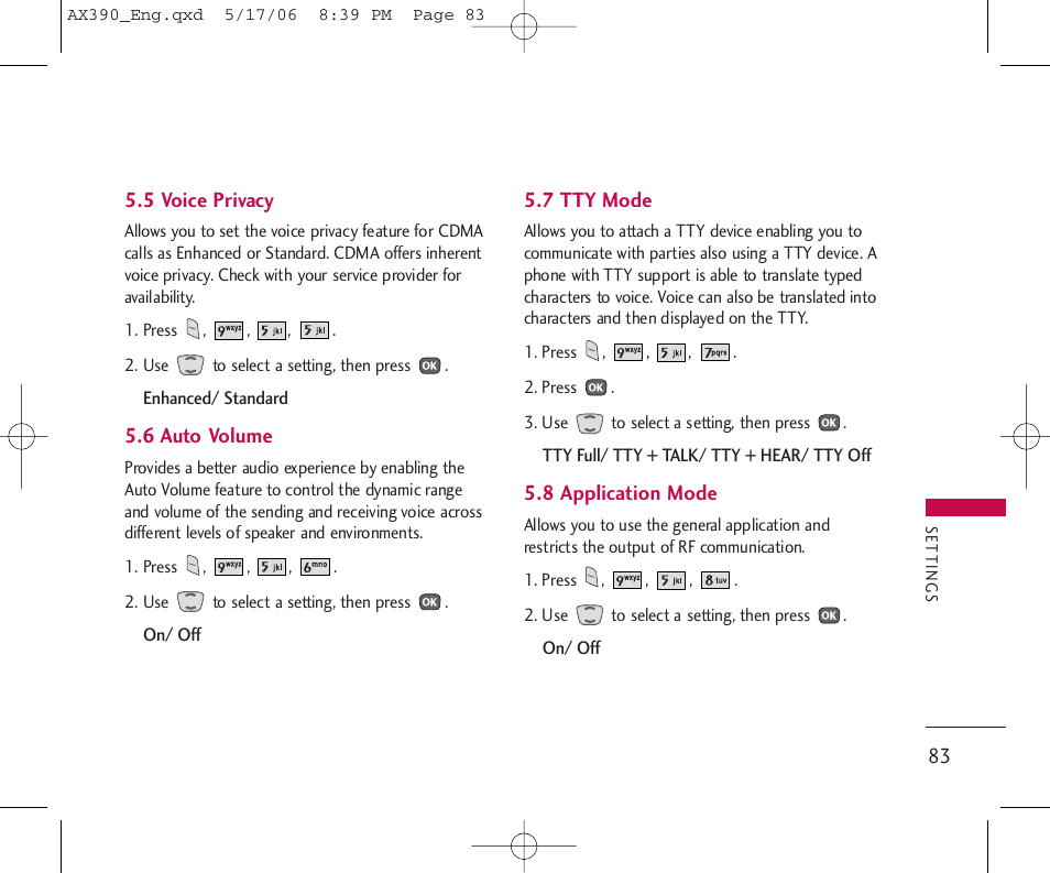 LG AX390 User Manual | Page 85 / 114