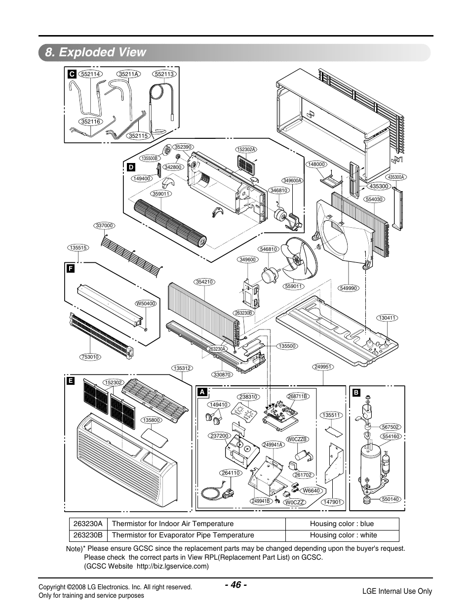 Exploded view, Lge internal use only | LG LP091CEM-Y8 User Manual | Page 46 / 48