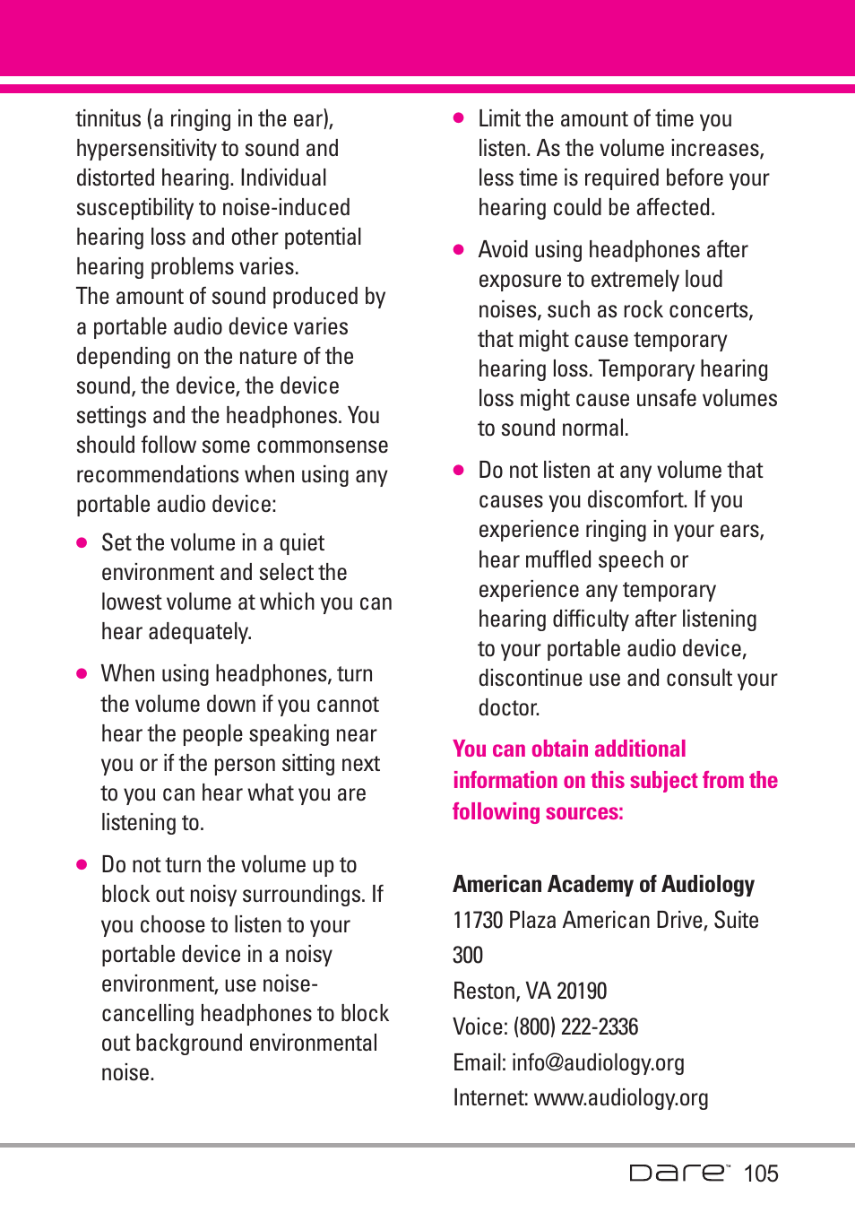 LG Dare User Manual | Page 107 / 273