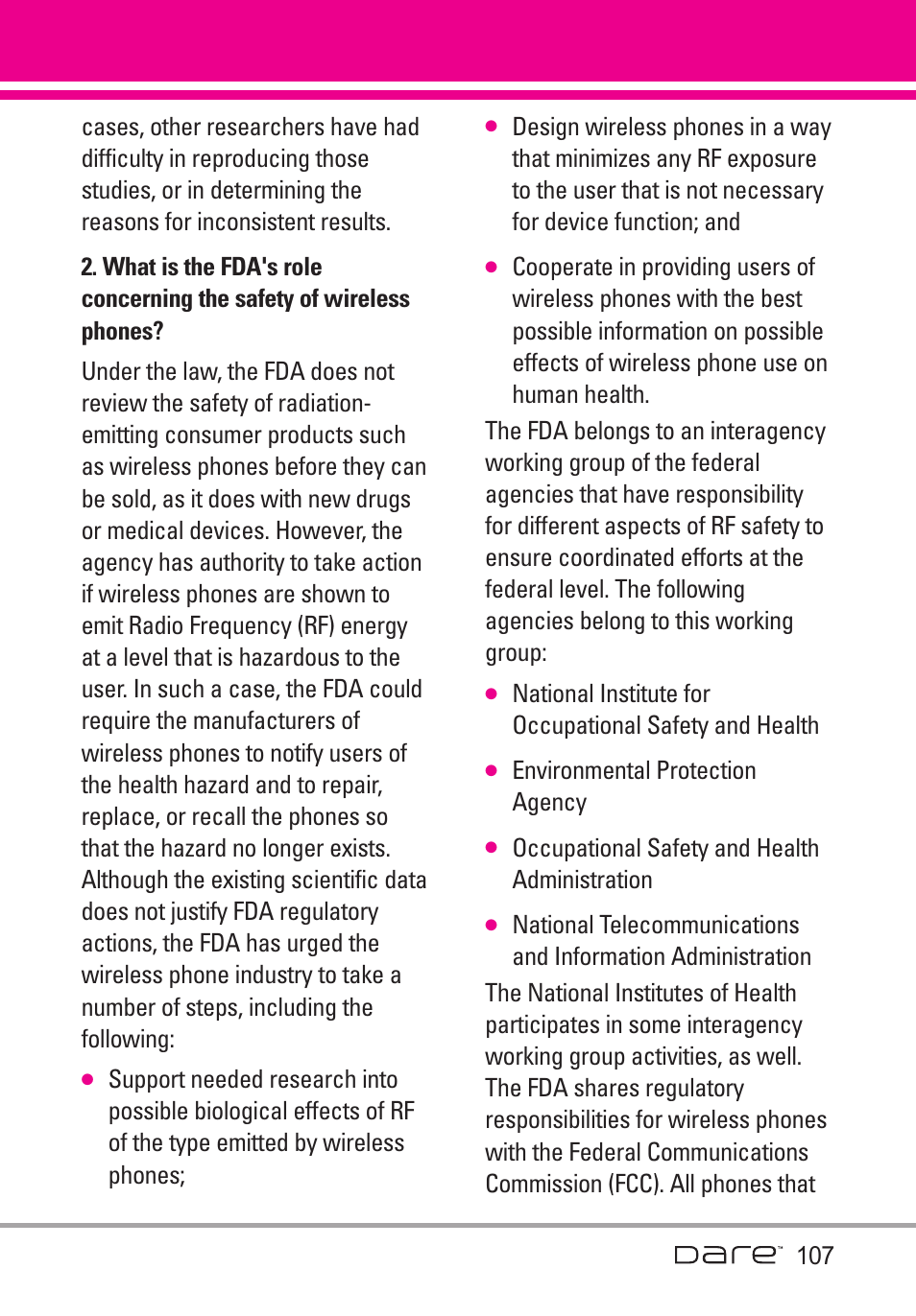 LG Dare User Manual | Page 109 / 273