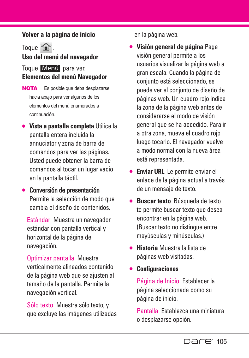 LG Dare User Manual | Page 236 / 273