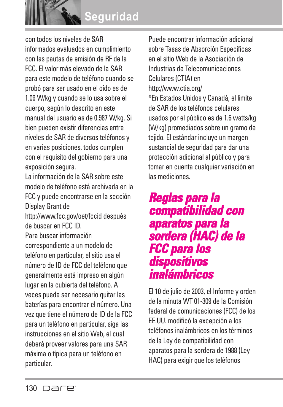Reglas para la compatibilida | LG Dare User Manual | Page 261 / 273
