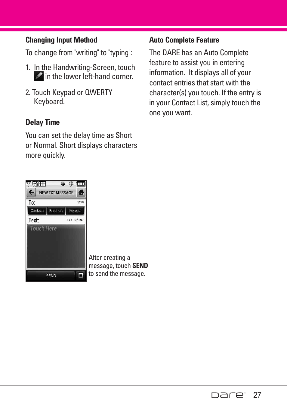 LG Dare User Manual | Page 29 / 273