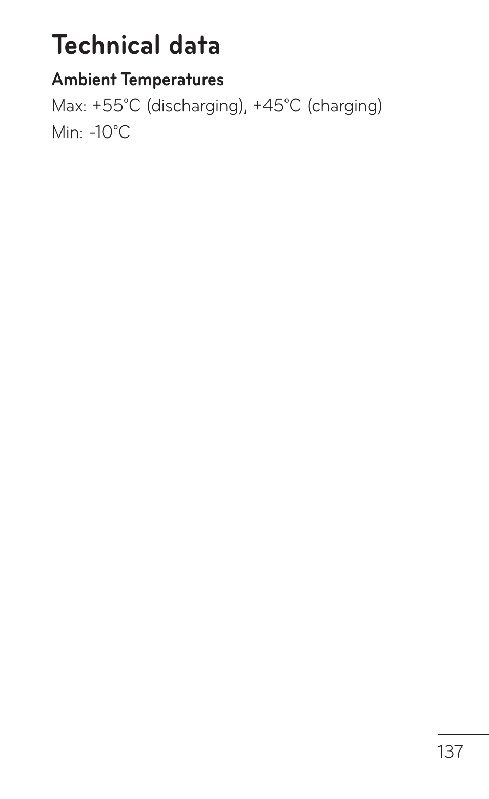 Technical data | LG -P509 User Manual | Page 137 / 192