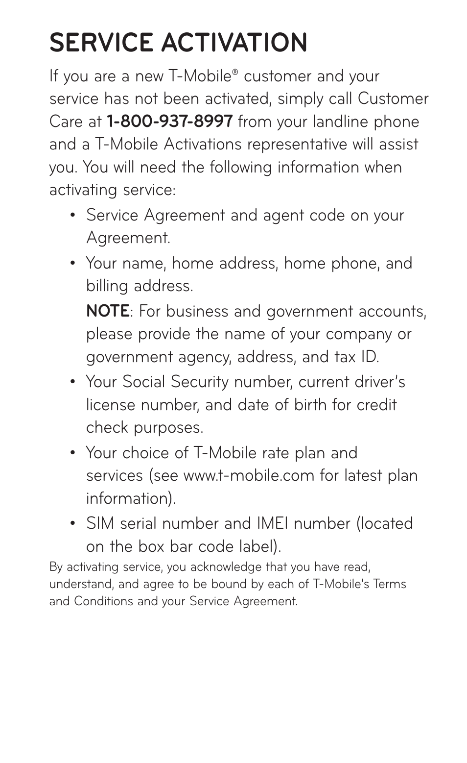 Service activation | LG -P509 User Manual | Page 5 / 192