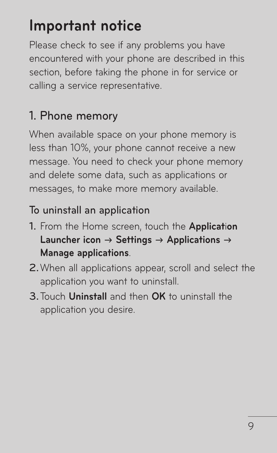 Important notice | LG -P509 User Manual | Page 9 / 192