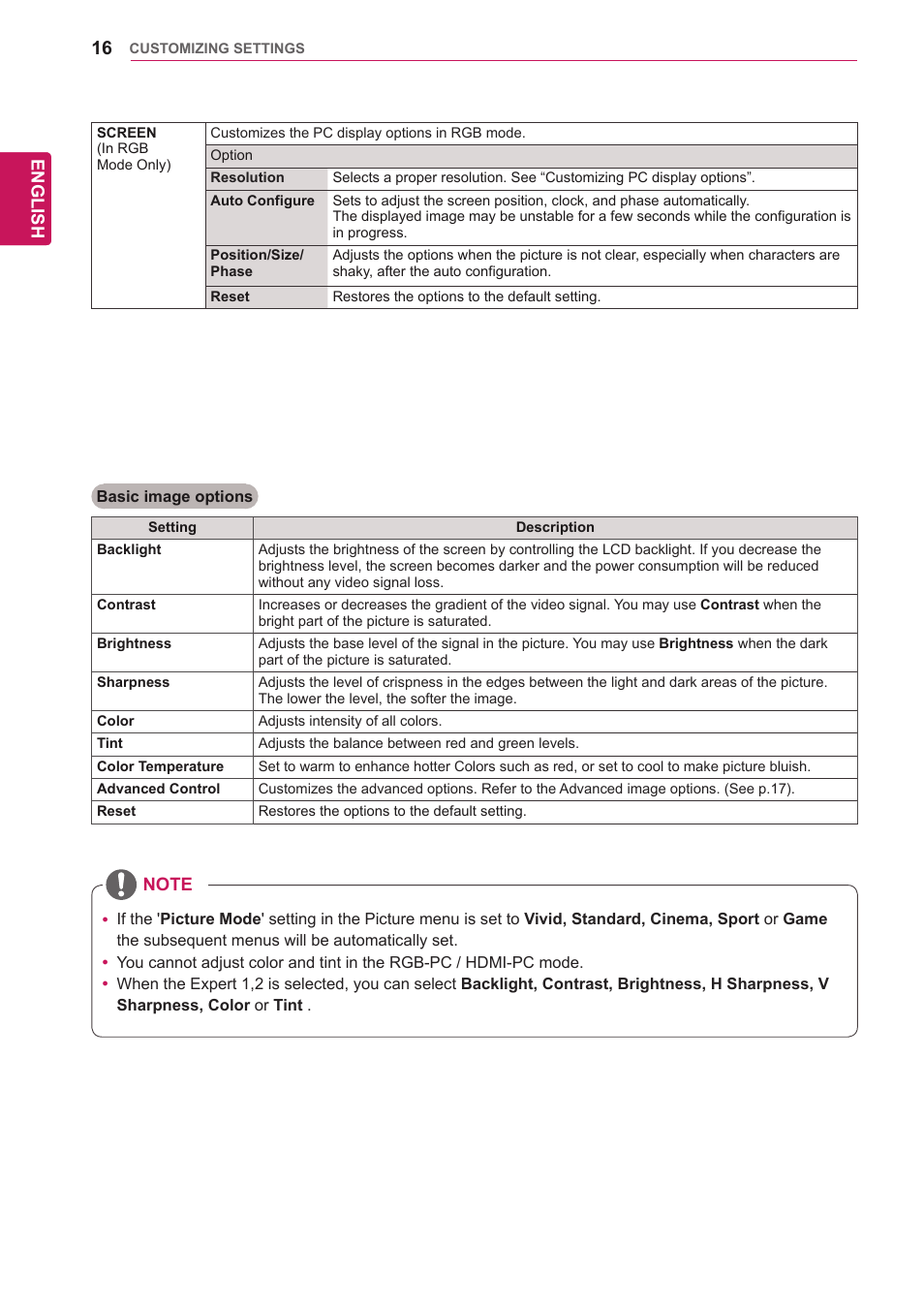 LG 65VS10 User Manual | Page 16 / 61