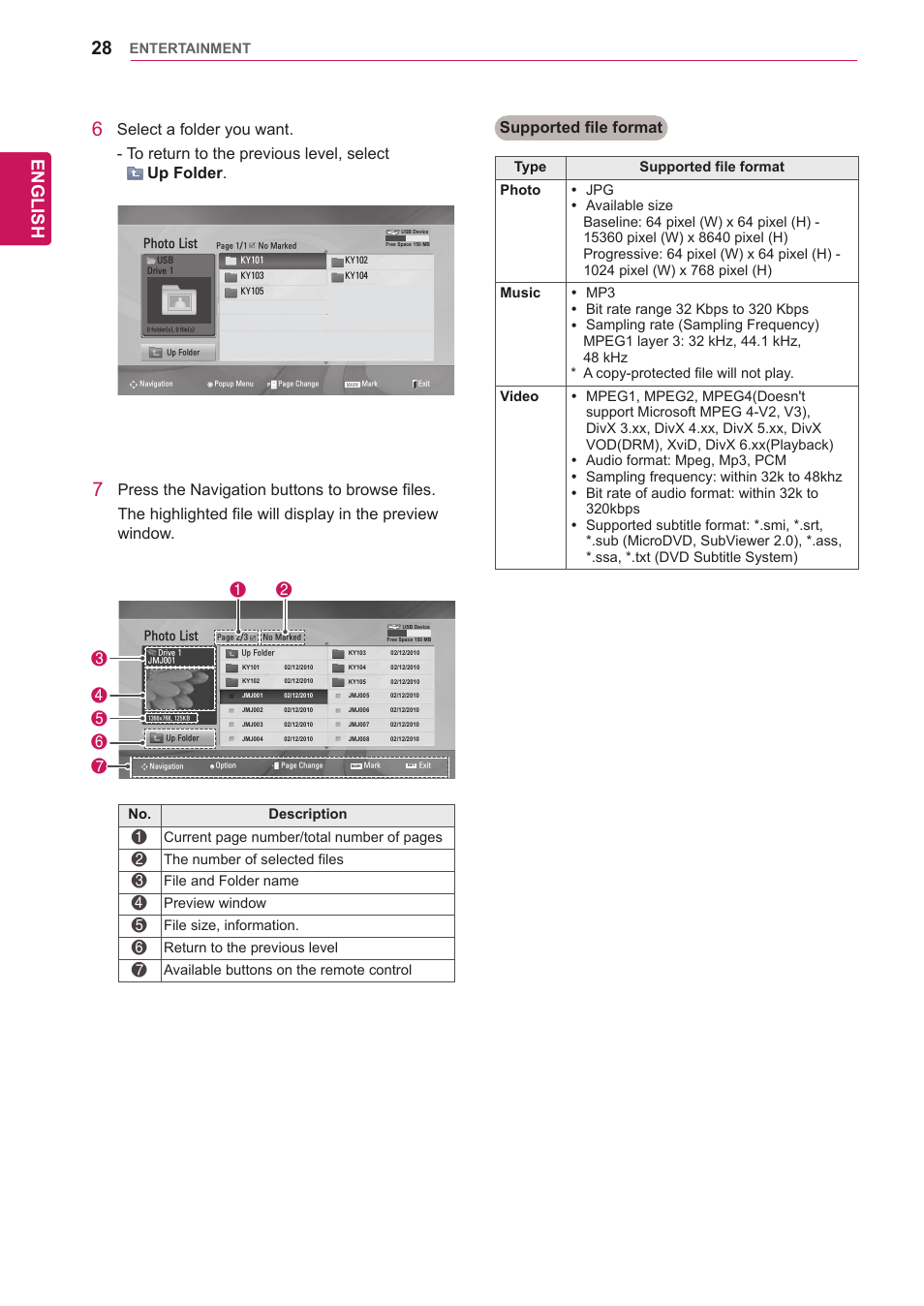 English | LG 65VS10 User Manual | Page 28 / 61