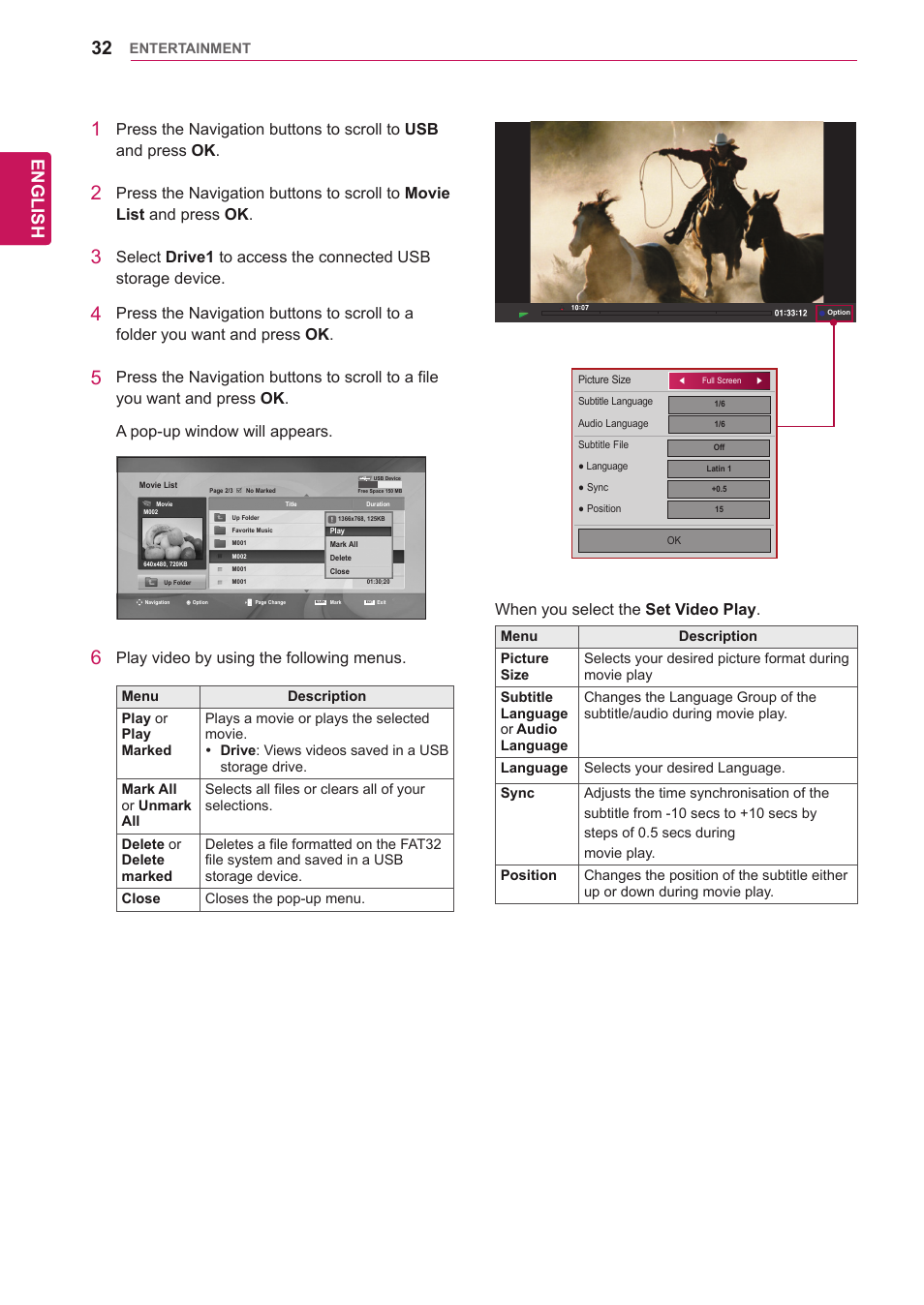 English | LG 65VS10 User Manual | Page 32 / 61