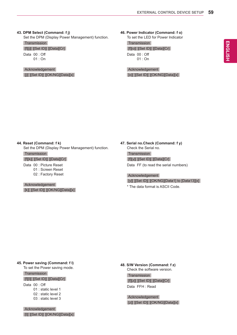 English | LG 65VS10 User Manual | Page 59 / 61