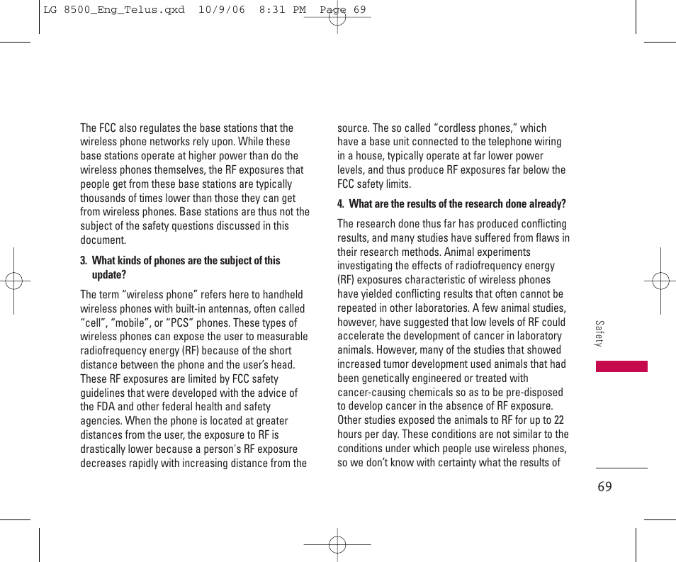 LG 8500 User Manual | Page 70 / 81