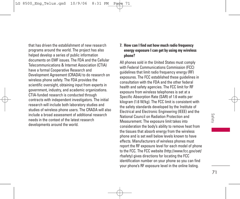 LG 8500 User Manual | Page 72 / 81