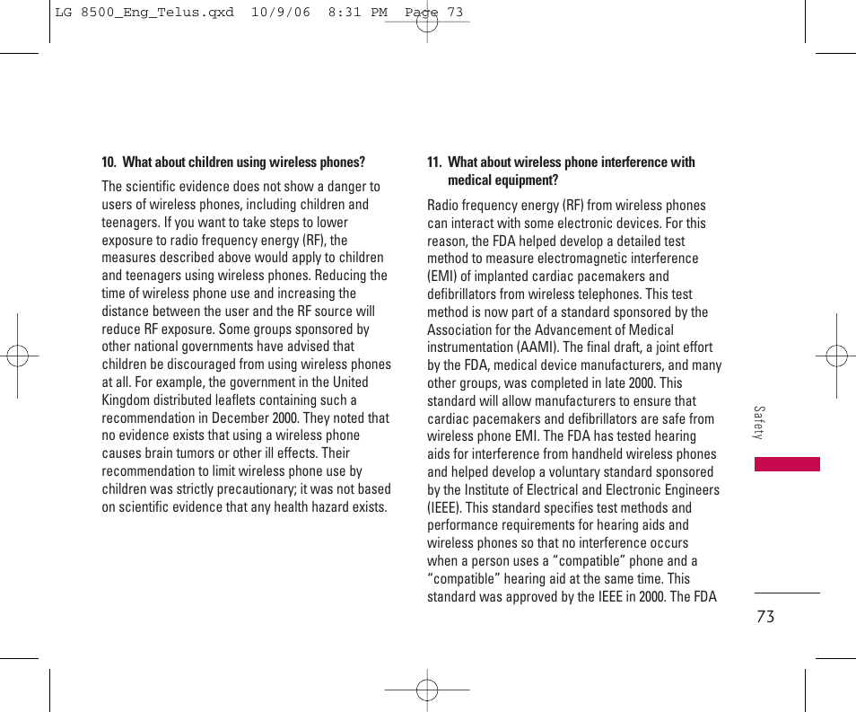 LG 8500 User Manual | Page 74 / 81