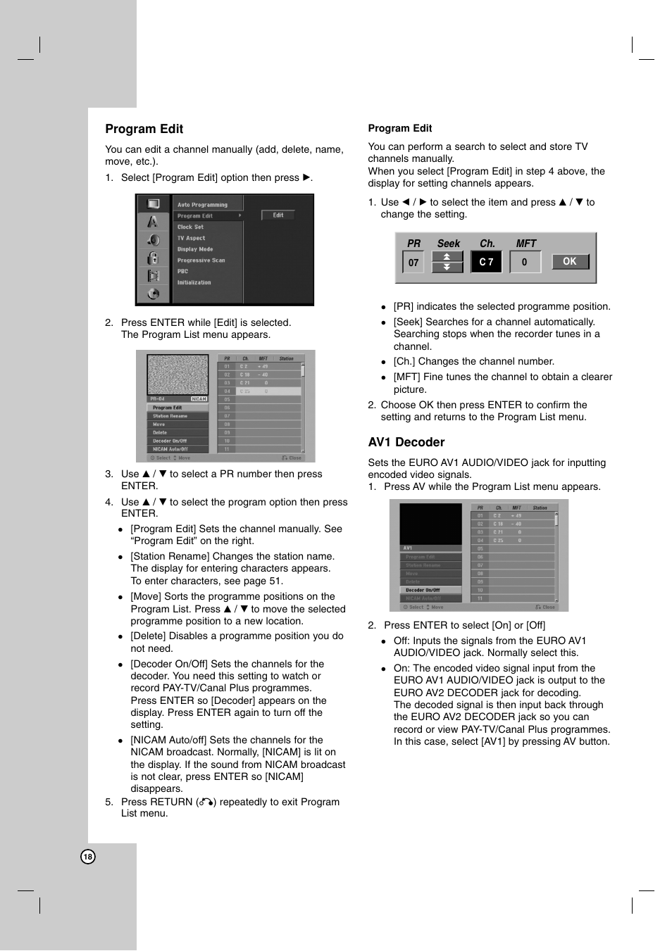 LG RH7900H User Manual | Page 18 / 63