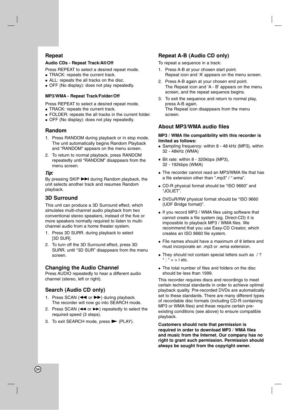 LG RH7900H User Manual | Page 34 / 63