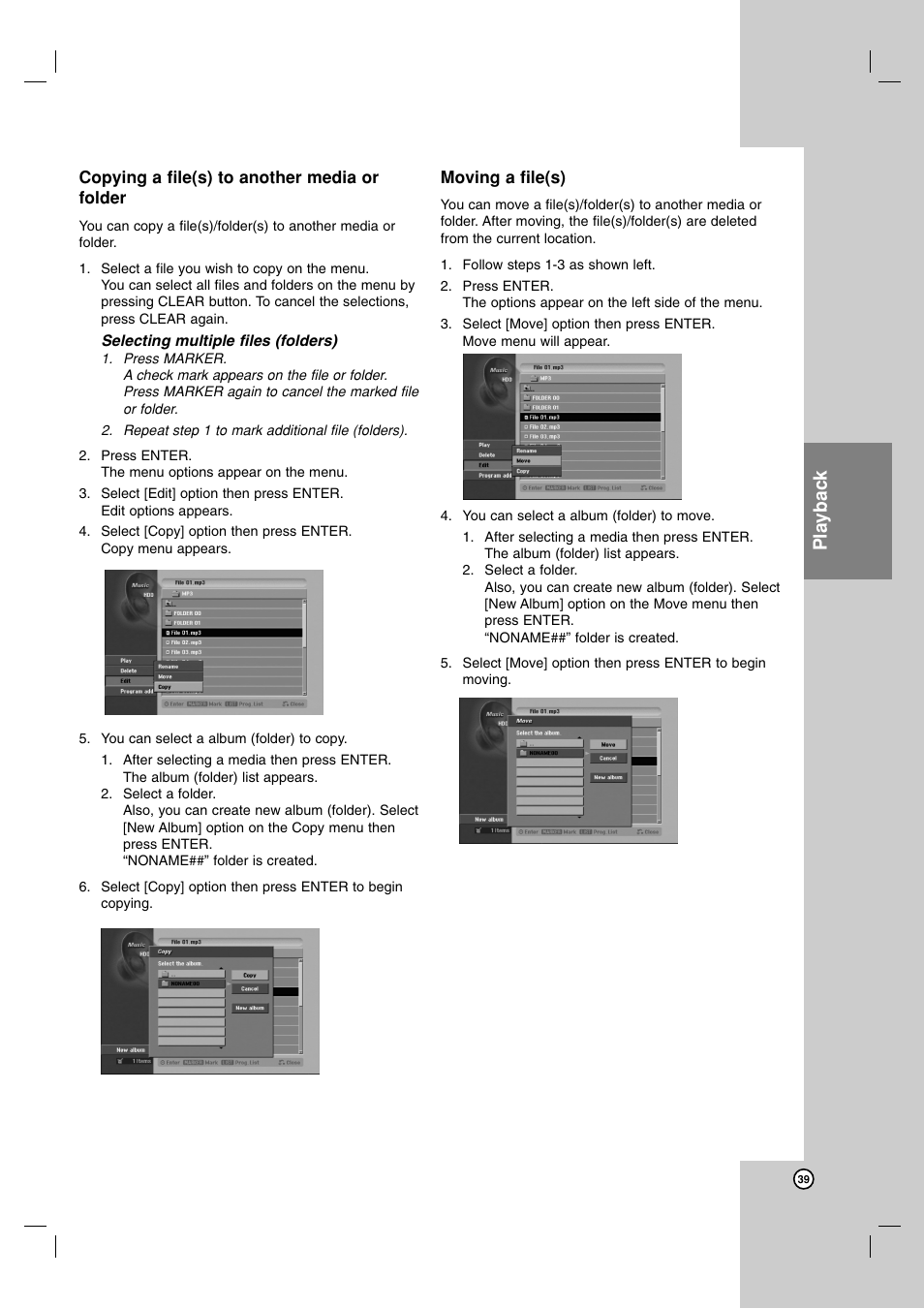 Playback | LG RH7900H User Manual | Page 39 / 63