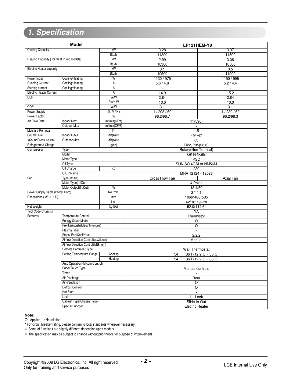 Specification | LG LP121HEM-Y8 User Manual | Page 2 / 47