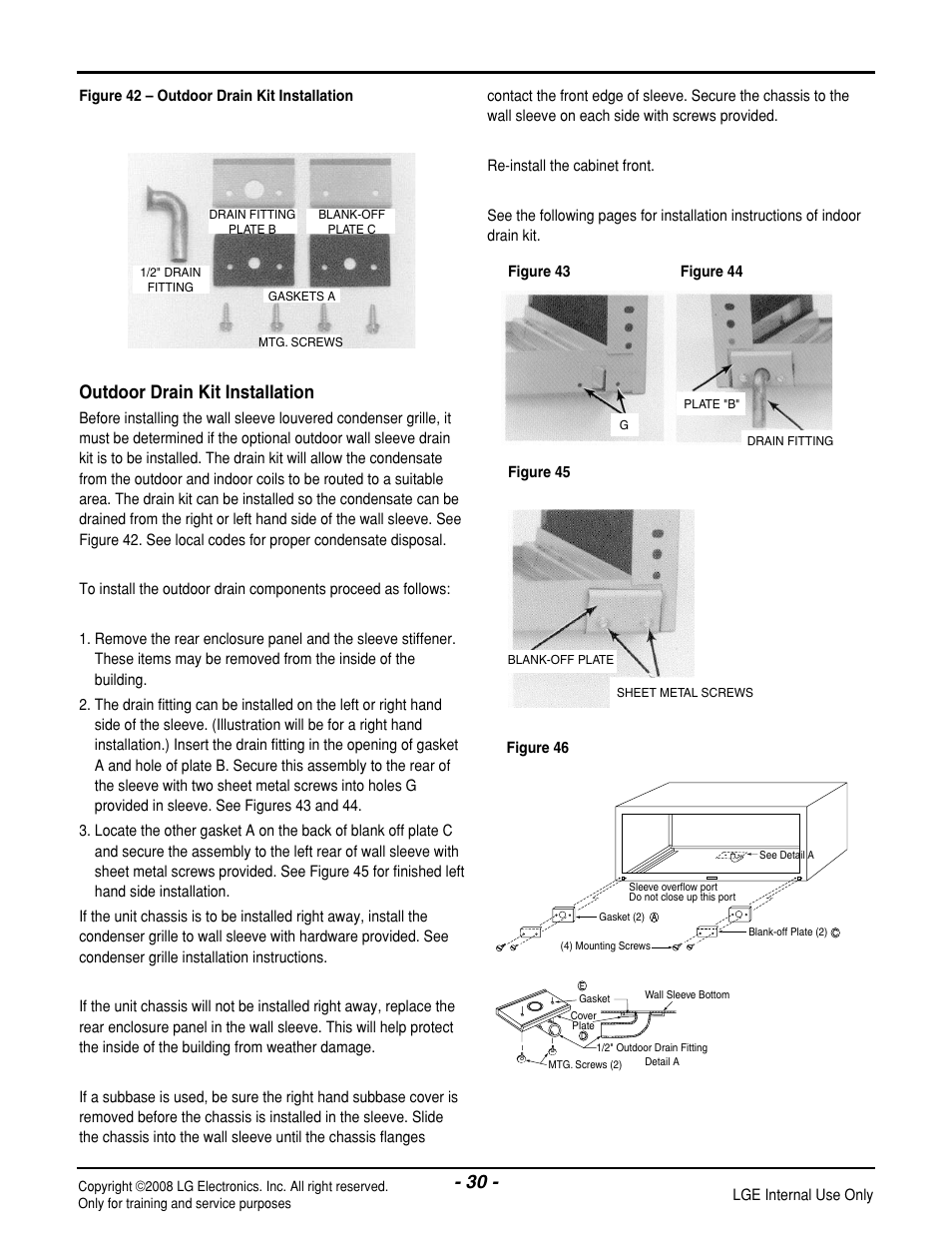Outdoor drain kit installation | LG LP121HEM-Y8 User Manual | Page 30 / 47