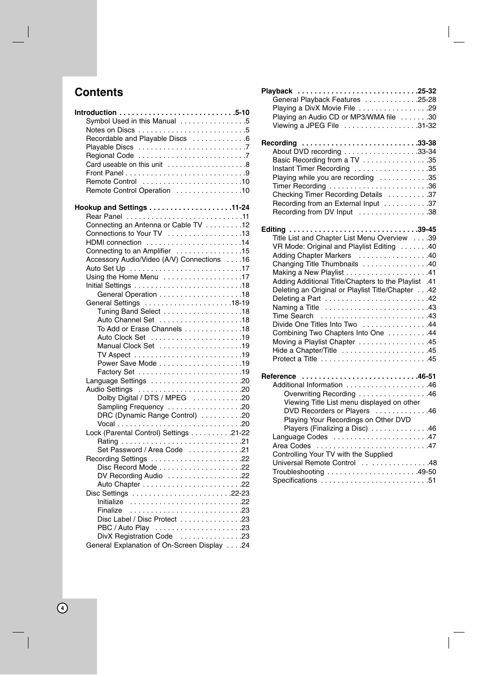 LG DR1F9H User Manual | Page 4 / 52