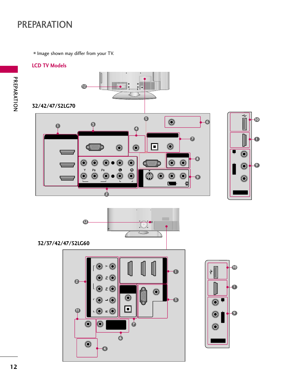 Preparation, Prep ar ation, Image shown may differ from your tv | LG 3230 User Manual | Page 14 / 152