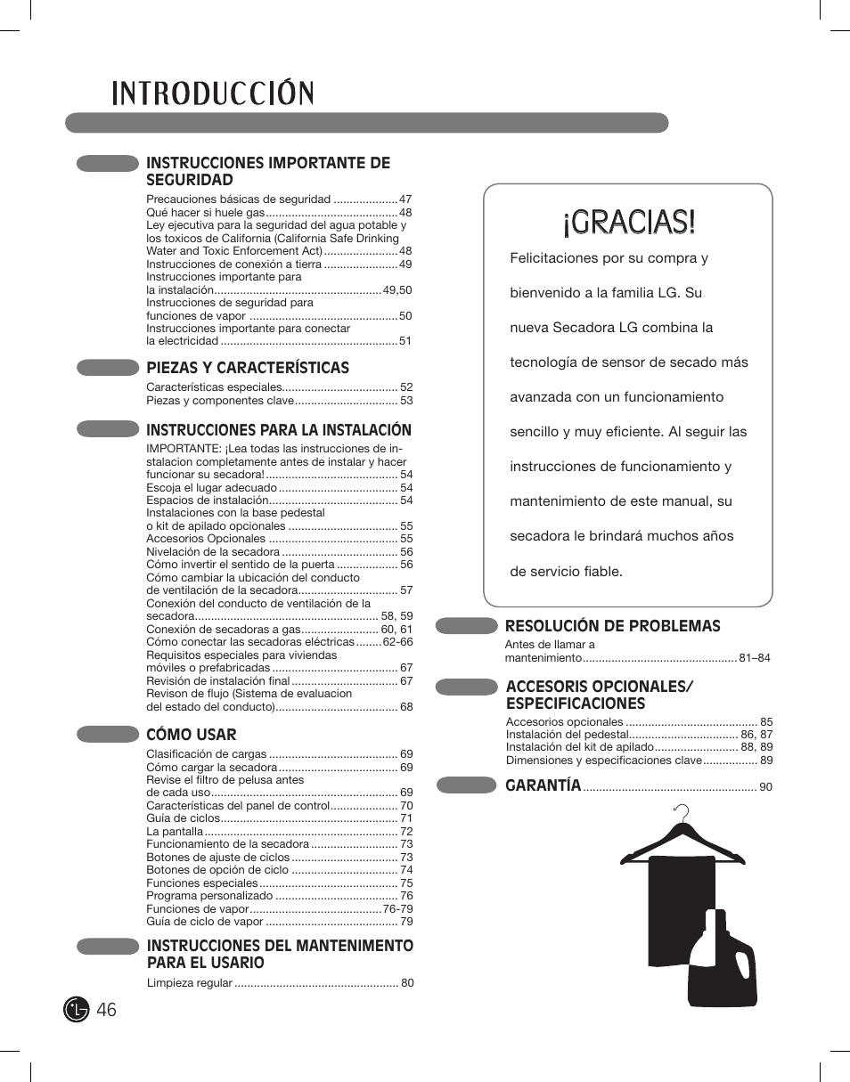 Gracias | LG PROTOCOL P154 User Manual | Page 46 / 132