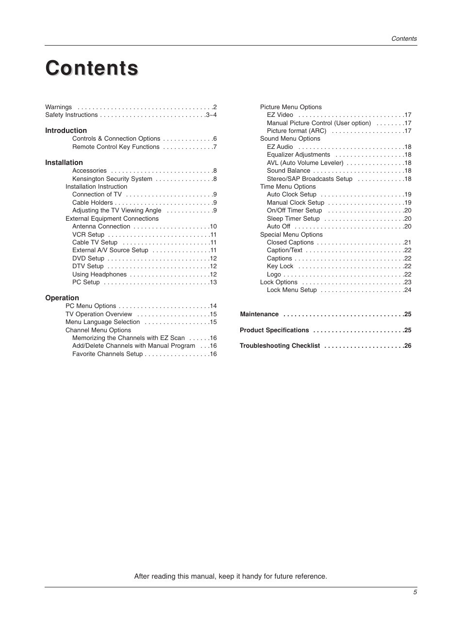 LG 17LX1R User Manual | Page 5 / 28