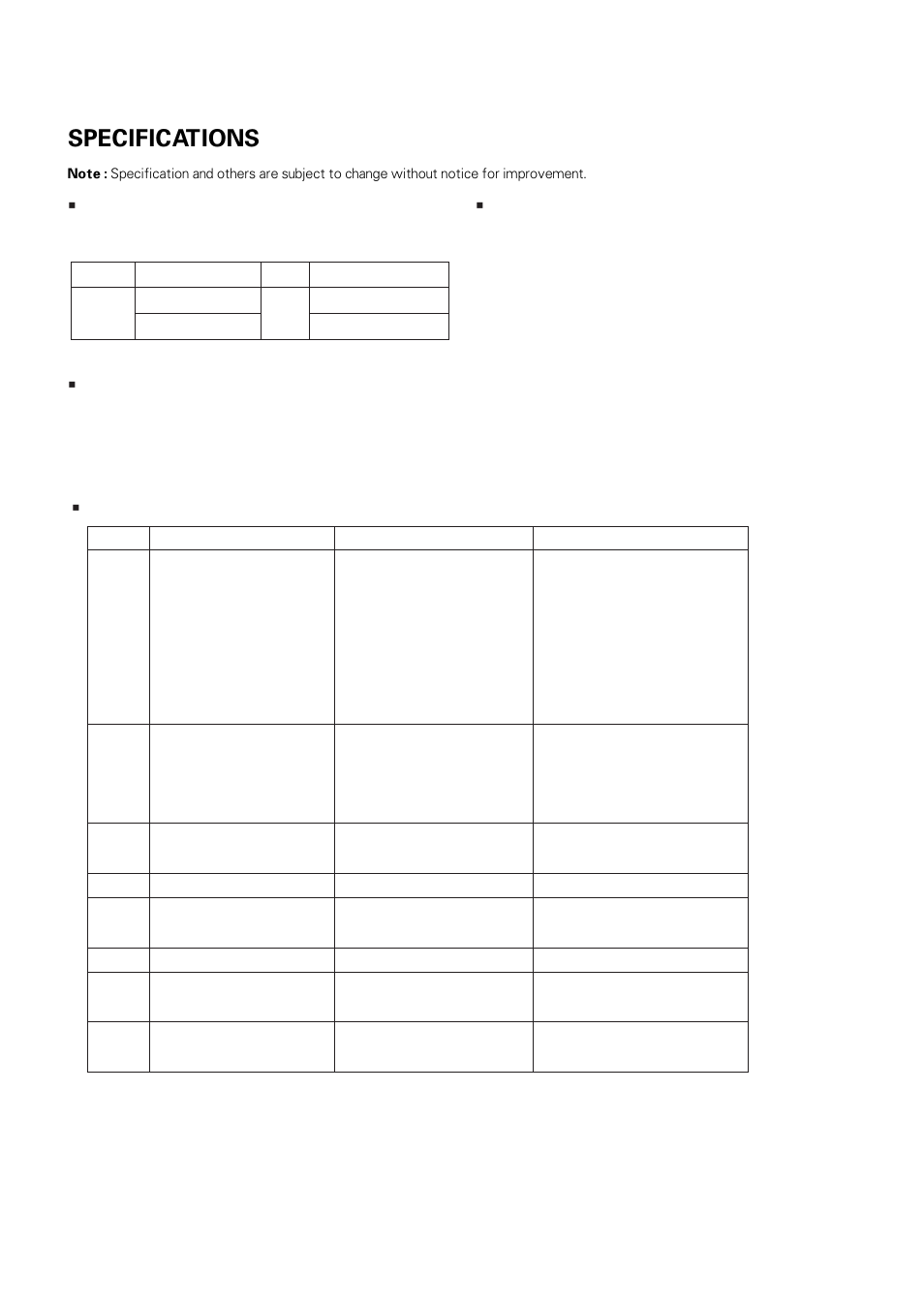 Specifications | LG CT-29M65VE User Manual | Page 6 / 29