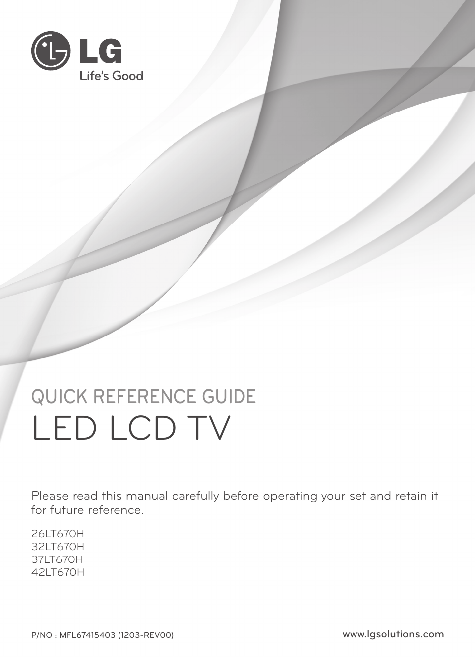 LG 26LT670H User Manual | 20 pages