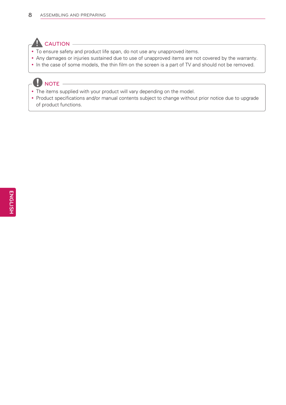 LG 26LT670H User Manual | Page 8 / 20