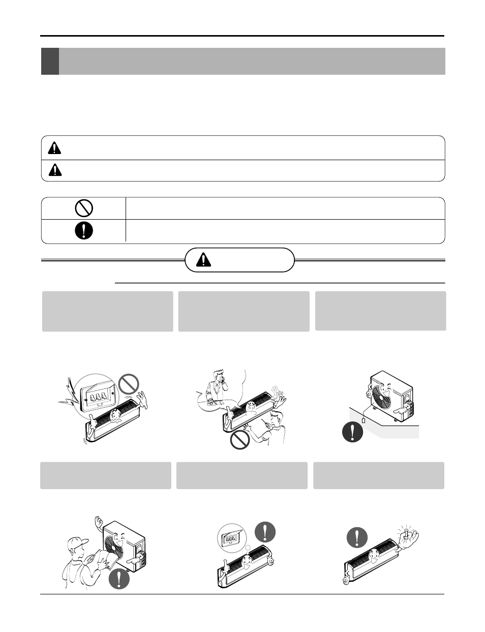 Safety precautions, Warning, Warning caution | LG A3UH363FA0 User Manual | Page 5 / 86
