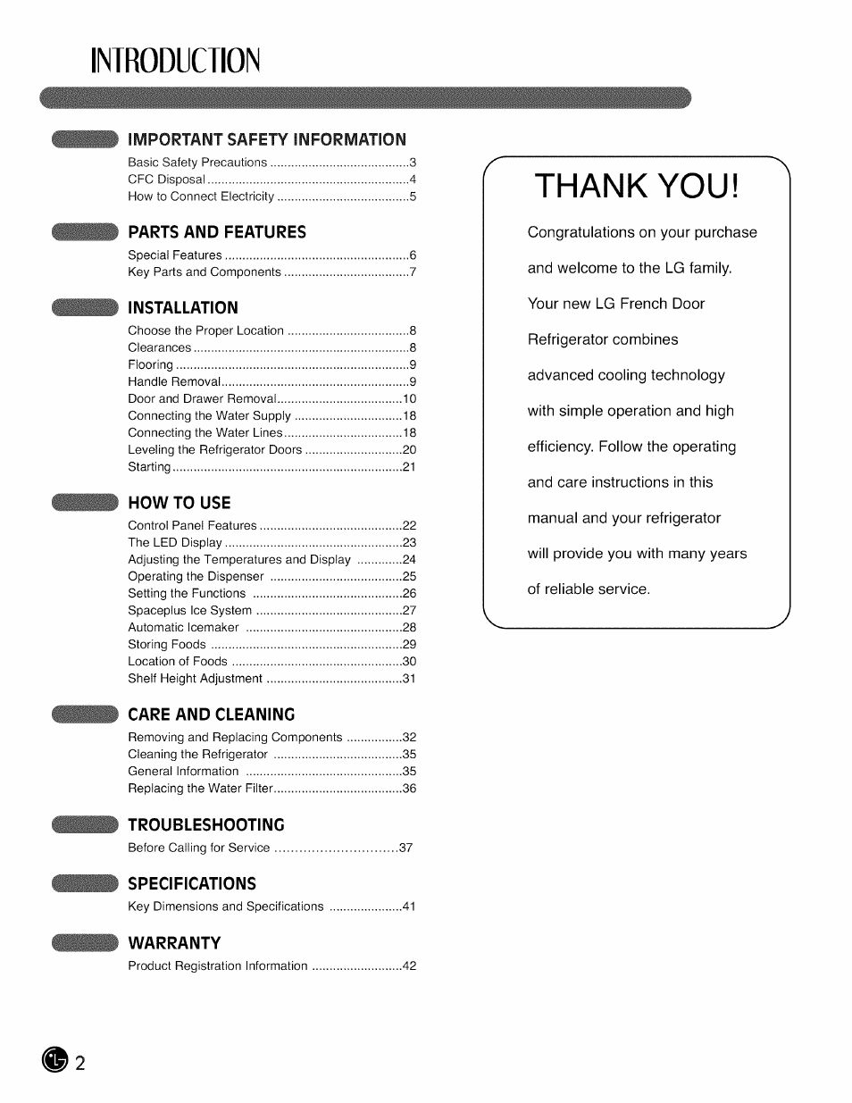 Introduction | LG LMX28G83 User Manual | Page 2 / 46