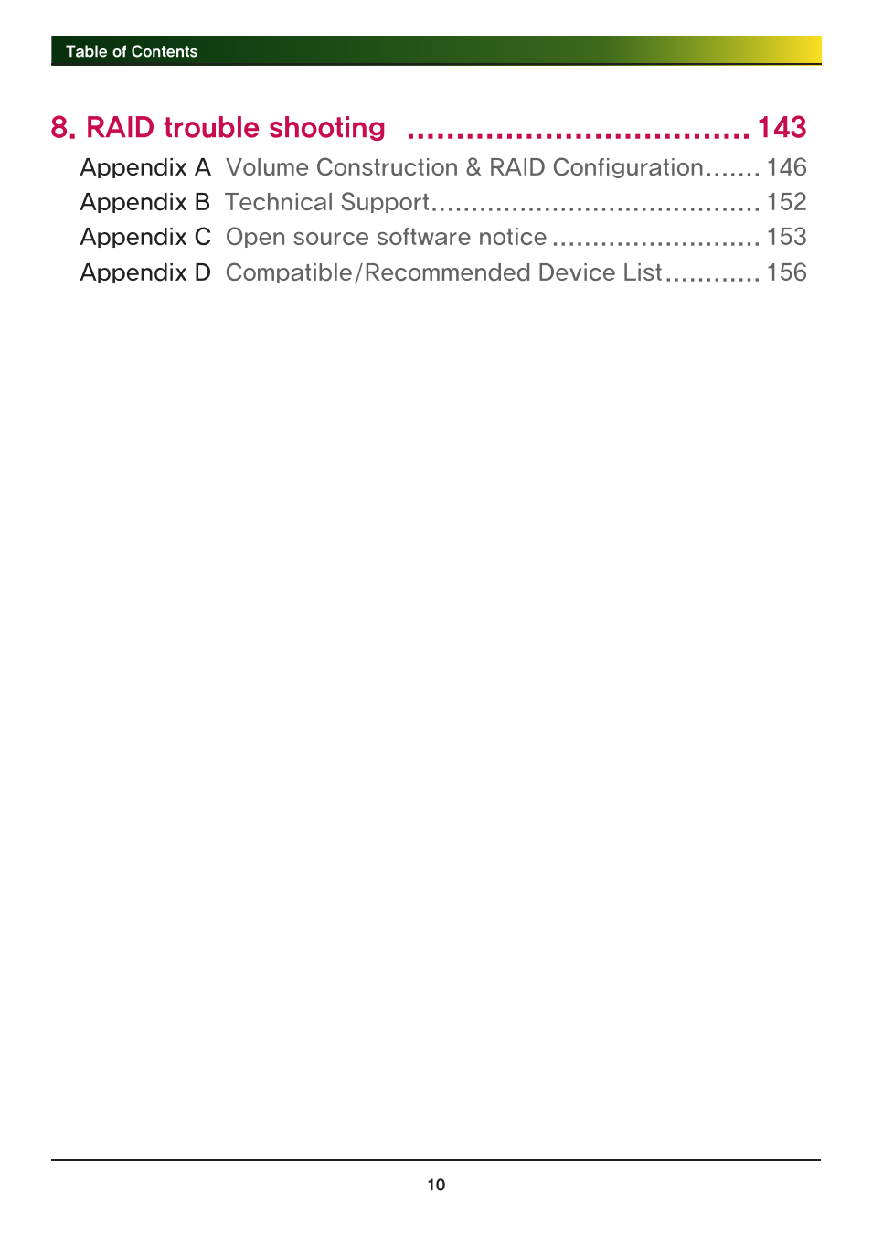 Raid trouble shooting | LG Network Attached Storage with built-in Blu-ray Rewriter N4B1 User Manual | Page 10 / 157