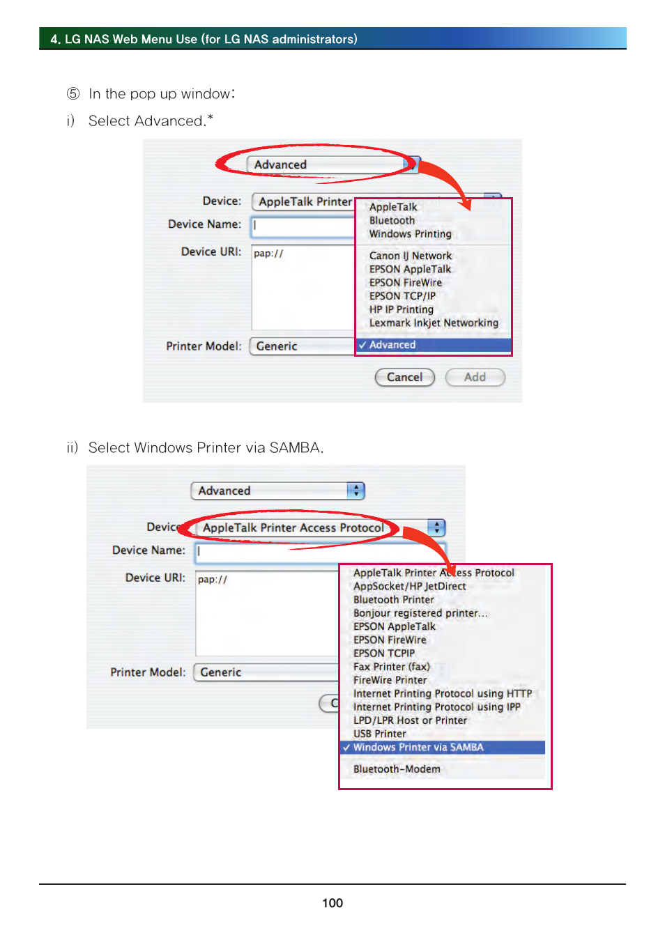 LG Network Attached Storage with built-in Blu-ray Rewriter N4B1 User Manual | Page 100 / 157