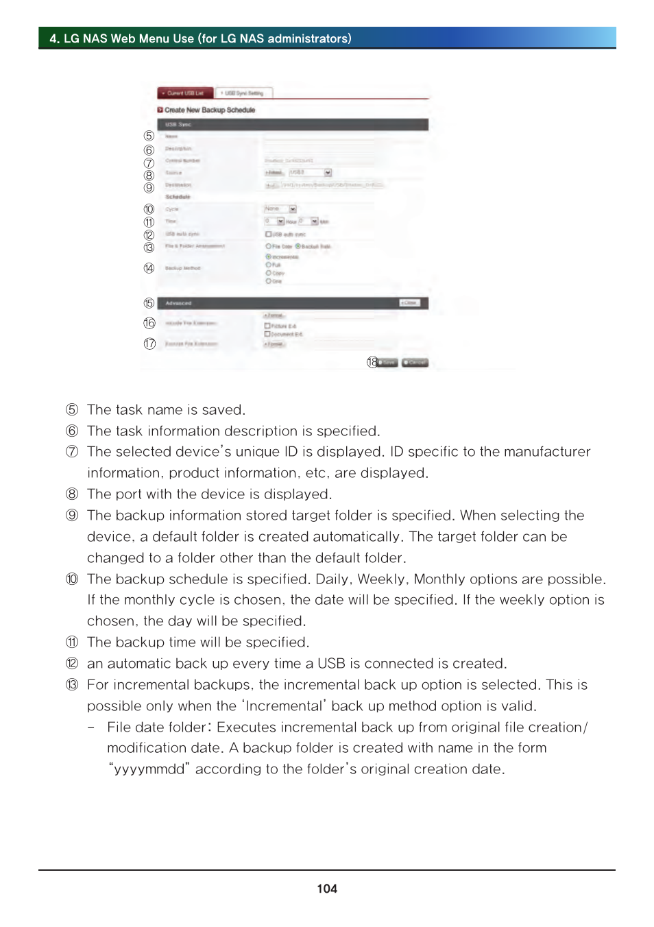 LG Network Attached Storage with built-in Blu-ray Rewriter N4B1 User Manual | Page 104 / 157