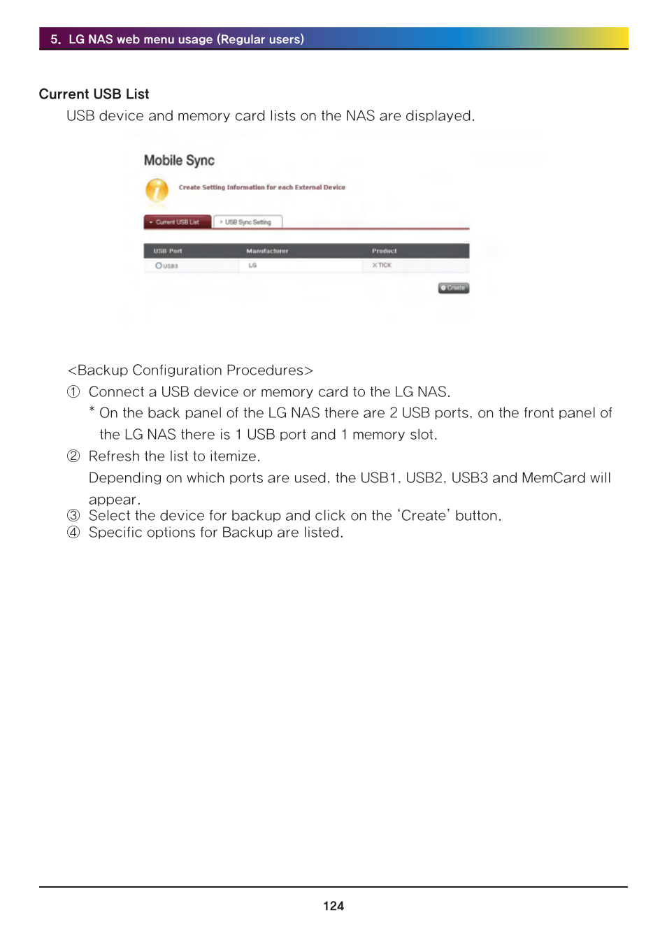 LG Network Attached Storage with built-in Blu-ray Rewriter N4B1 User Manual | Page 124 / 157