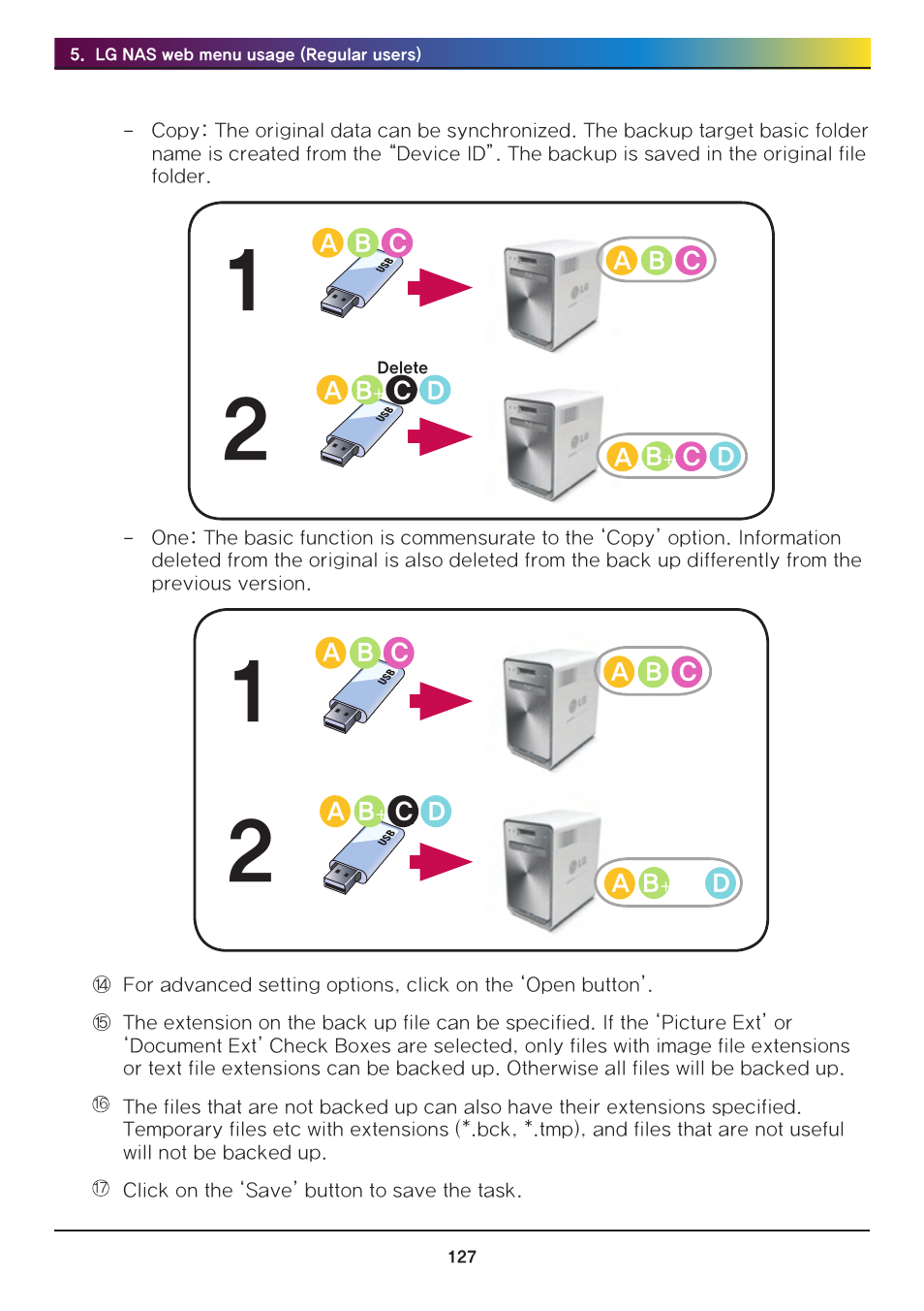 LG Network Attached Storage with built-in Blu-ray Rewriter N4B1 User Manual | Page 127 / 157