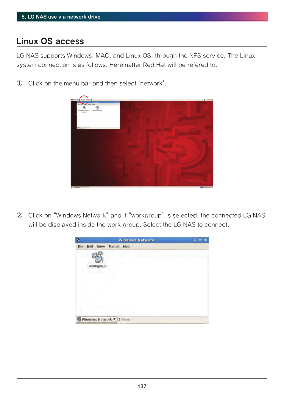 Linux os access | LG Network Attached Storage with built-in Blu-ray Rewriter N4B1 User Manual | Page 137 / 157