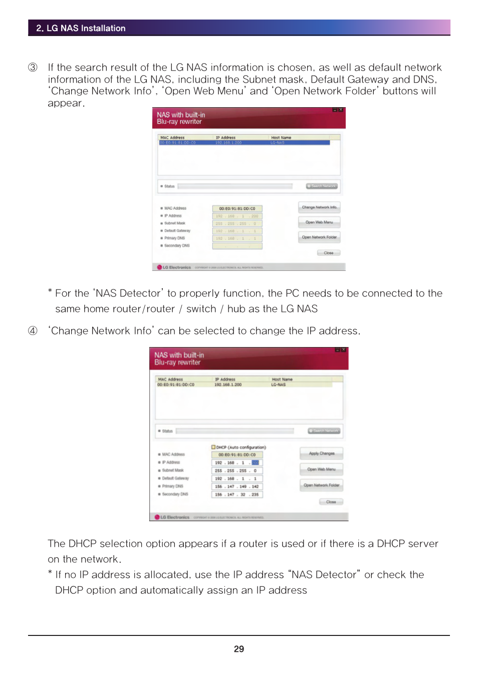 LG Network Attached Storage with built-in Blu-ray Rewriter N4B1 User Manual | Page 29 / 157