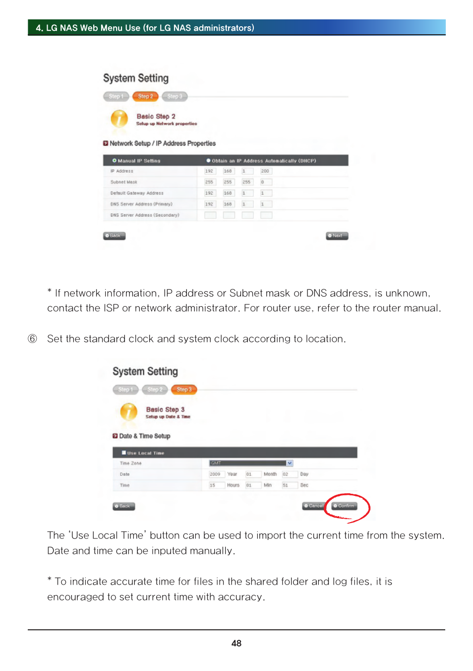 LG Network Attached Storage with built-in Blu-ray Rewriter N4B1 User Manual | Page 48 / 157