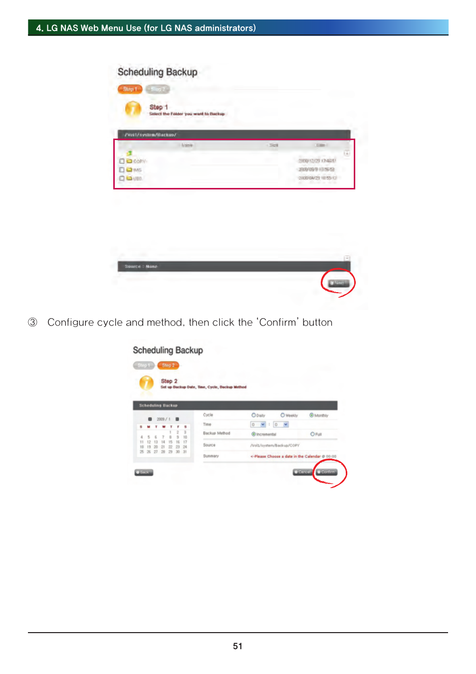LG Network Attached Storage with built-in Blu-ray Rewriter N4B1 User Manual | Page 51 / 157