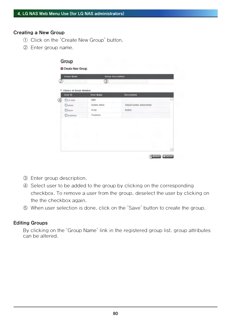 LG Network Attached Storage with built-in Blu-ray Rewriter N4B1 User Manual | Page 80 / 157