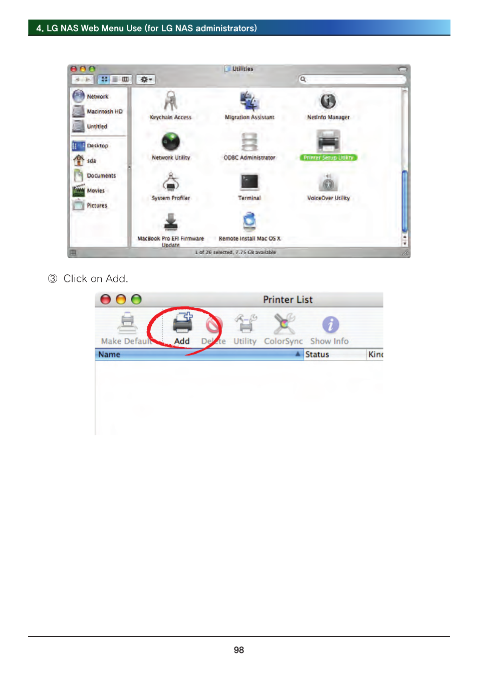 LG Network Attached Storage with built-in Blu-ray Rewriter N4B1 User Manual | Page 98 / 157