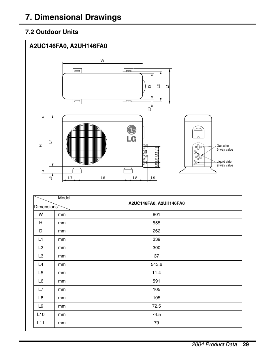 Dimensional drawings | LG LM50 2004-E1 User Manual | Page 30 / 78