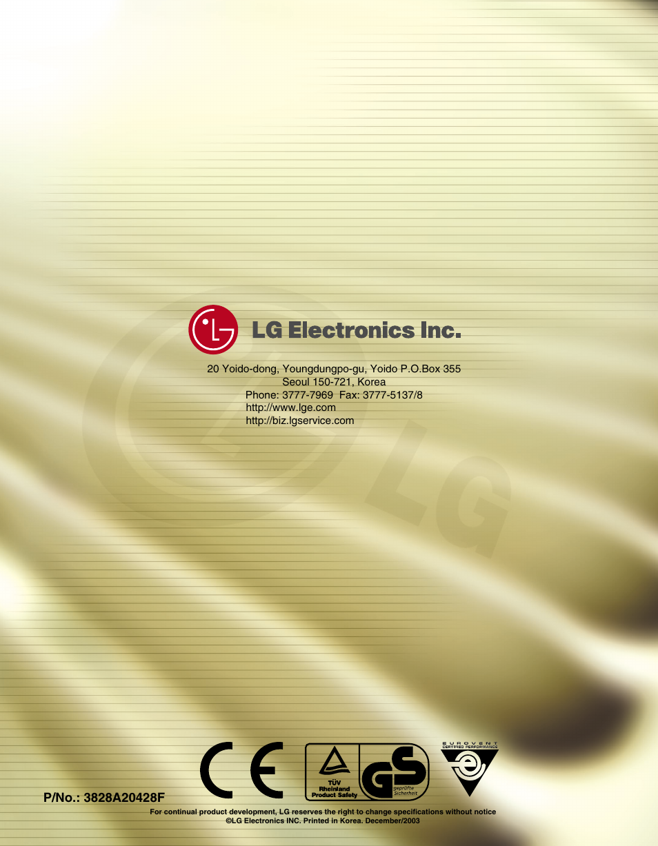 LG LM50 2004-E1 User Manual | Page 78 / 78